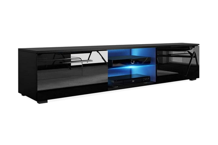 Kinard TV-bänk 140 cm LED-belysning - Svart - Alla Möbler - Förvaring - Tv bänkar