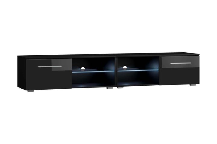 Kinard TV-bänk 200 cm LED-belysning - Svart - Alla Möbler - Förvaring - Tv bänkar