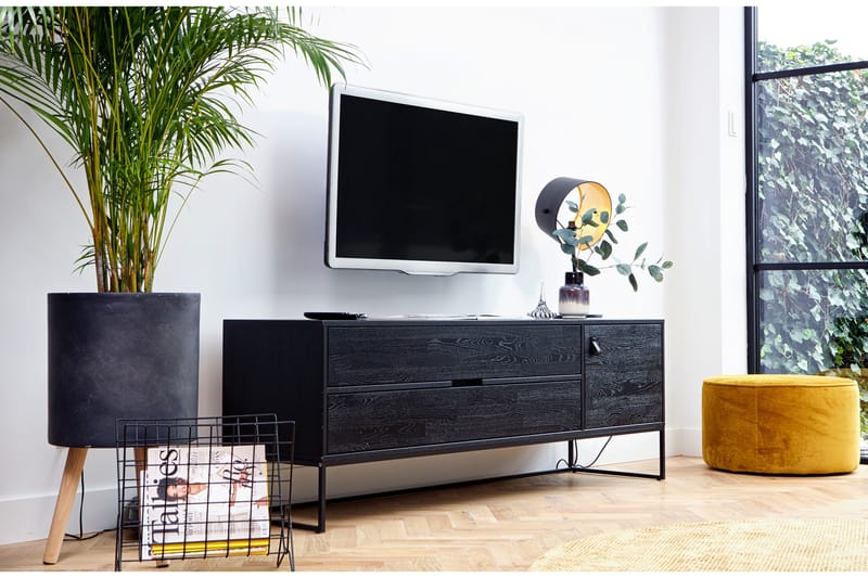 Lissa TV-bänk 180 cm - Svart Ek - Alla Möbler - Förvaring - Tv bänkar