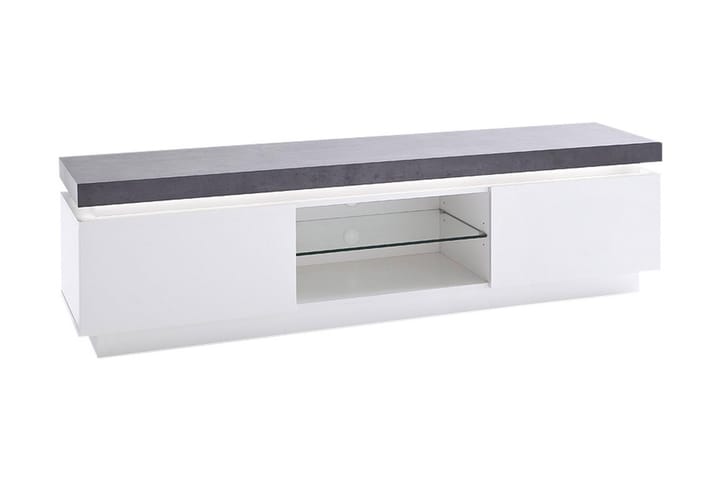 Miramar TV-bänk 175 cm med LED - Vit/Betong - Alla Möbler - Förvaring - Tv bänkar