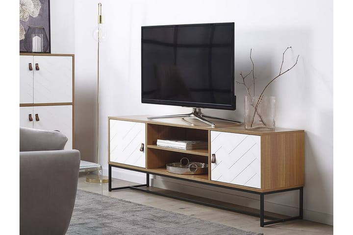 Montefrio TV-bänk 150x40 cm - Ljusbrun/Vit - Alla Möbler - Förvaring - Tv bänkar