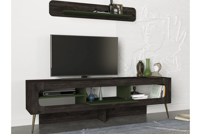 Patiance TV-Möbelset 180 cm - Svart|Grön - Alla Möbler - Förvaring - Tv bänkar