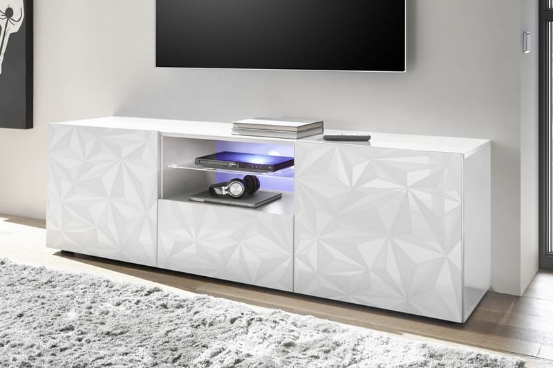 Prisma TV-bänk 181 cm - Vit - Alla Möbler - Förvaring - Tv bänkar