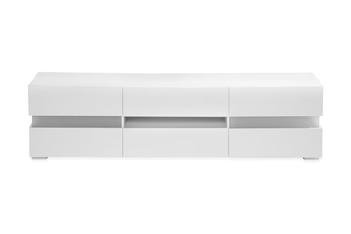 Sanitak TV-bänk 169 cm LED-belysning - Vit/Högglans - Alla Möbler - Förvaring - Hyllor