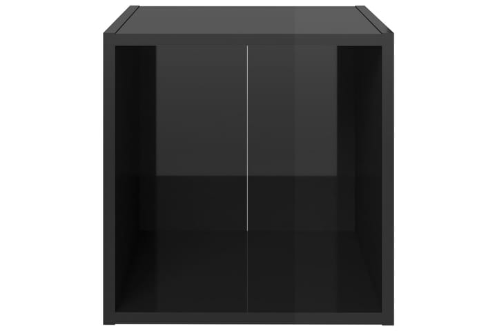 TV-bänk 2 st svart högglans 37x35x37 cm spånskiva - Svart - Alla Möbler - Förvaring - Tv bänkar