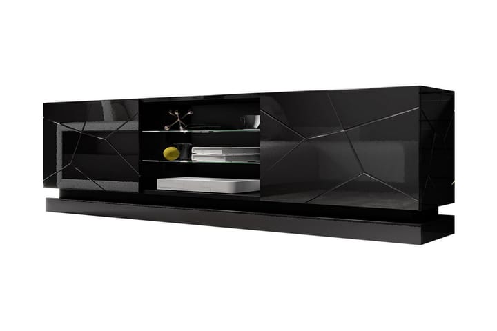 Tv-bänk 200 cm - Svart - Alla Möbler - Förvaring - Tv bänkar