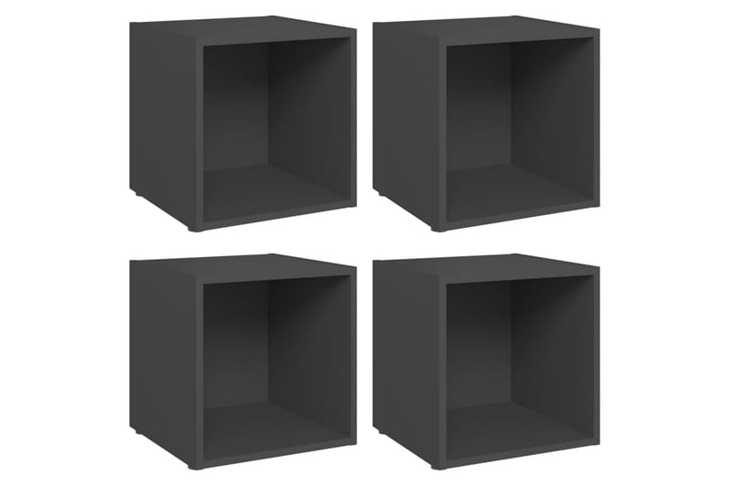 TV-bänk 4 st grå 37x35x37 cm spånskiva - Grå - Alla Möbler - Förvaring - Tv bänkar