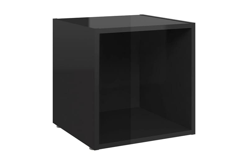 TV-bänk 4 st svart högglans 37x35x37 cm spånskiva - Svart - Alla Möbler - Förvaring - Tv bänkar