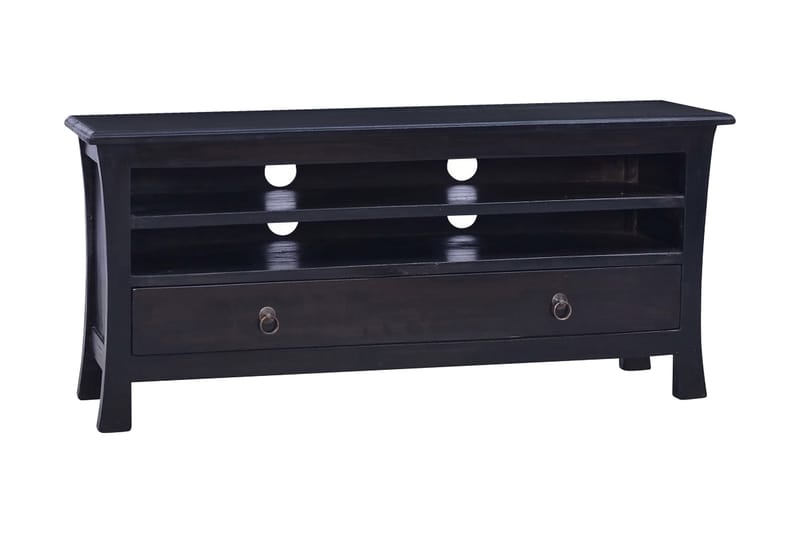 TV-bänk ljus svart 100x30x45 cm massiv mahogny - Svart - Alla Möbler - Förvaring - Tv bänkar