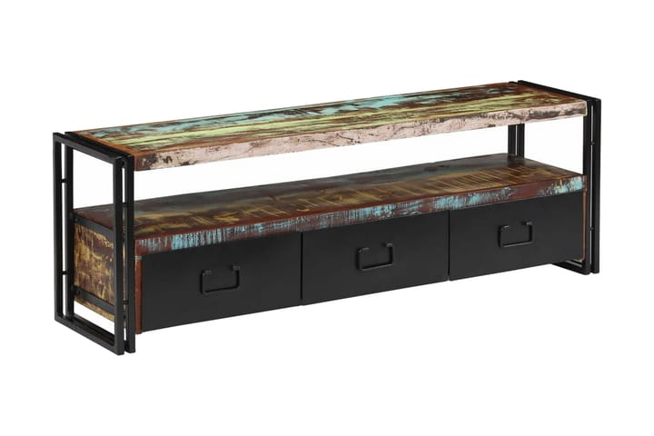 TV-bänk massivt återvunnet trä 120x30x40 cm - Flerfärgad - Alla Möbler - Bord - Soffbord