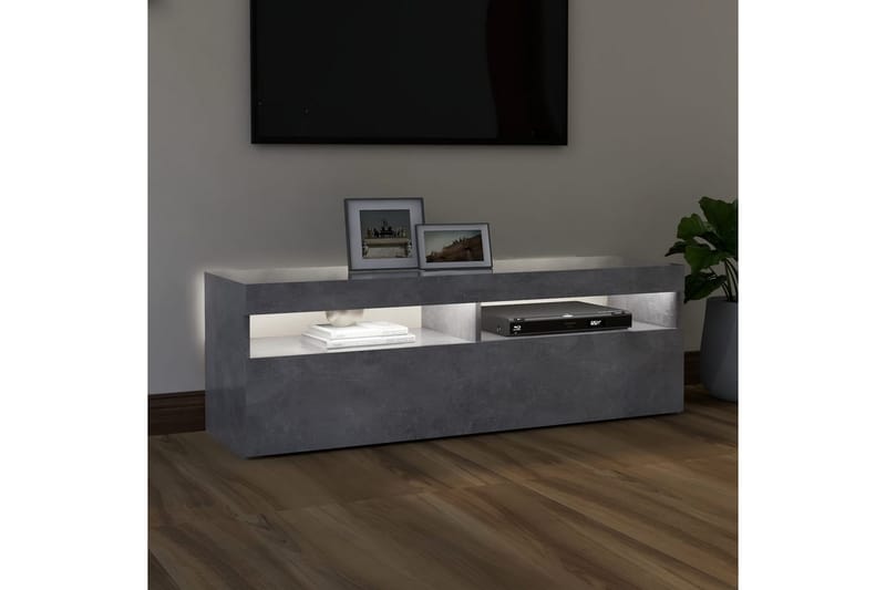 TV-bänk med LED-belysning betonggrå 120x35x40 cm - Grå - Alla Möbler - Förvaring - Tv bänkar