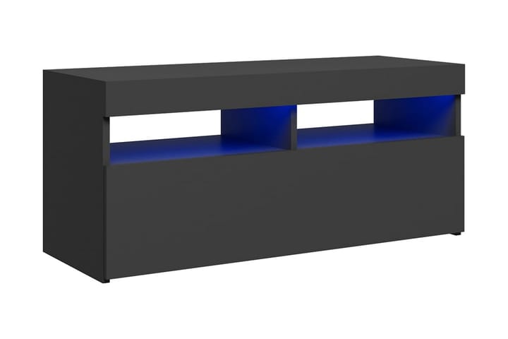 TV-bänk med LED-belysning grå 90x35x40 cm - Grå - Alla Möbler - Förvaring - Tv bänkar