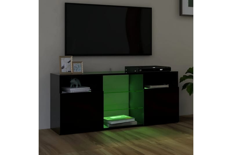 TV-bänk med LED-belysning svart 120x30x50 cm - Svart - Alla Möbler - Förvaring - Tv bänkar