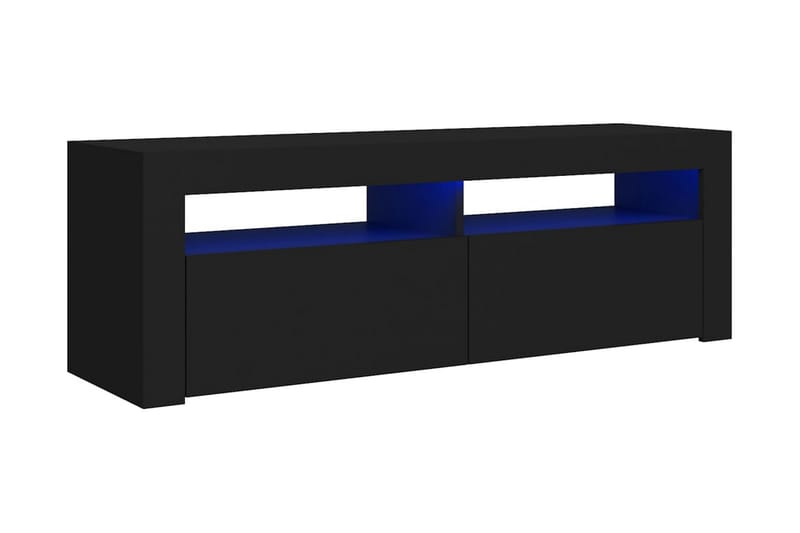 TV-bänk med LED-belysning svart 120x35x40 cm - Svart - Alla Möbler - Förvaring - Tv bänkar