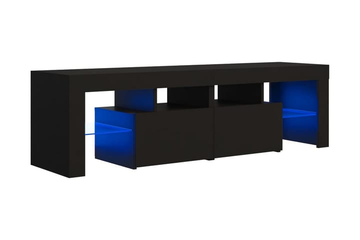 TV-bänk med LED-belysning svart 140x35x40 cm - Svart - Alla Möbler - Förvaring - Tv bänkar