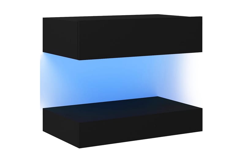 TV-bänk med LED-belysning svart 60x35 cm - Svart - Alla Möbler - Förvaring - Tv bänkar