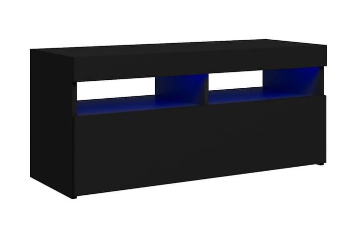 TV-bänk med LED-belysning svart 90x35x40 cm - Svart - Alla Möbler - Förvaring - Tv bänkar