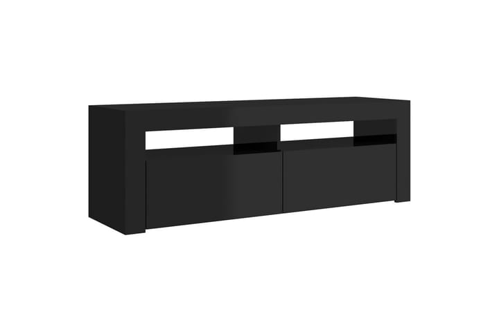 TV-bänk med LED-lampor högglans svart 120x35x40 cm - Svart - Alla Möbler - Förvaring - Tv bänkar