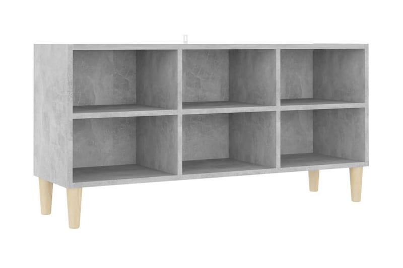 TV-bänk med massiva ben betonggrå 103,5x30x50 cm - Grå - Alla Möbler - Förvaring - Tv bänkar
