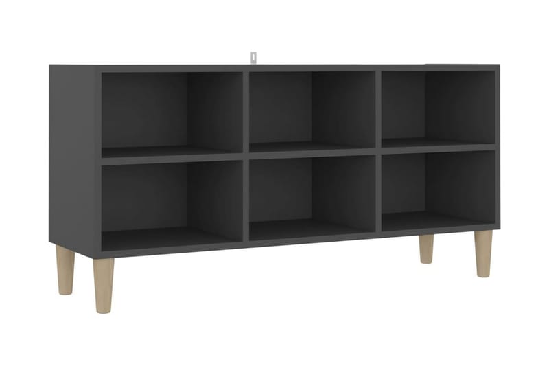 TV-bänk med massiva ben grå 103,5x30x50 cm - Grå - Alla Möbler - Förvaring - Tv bänkar