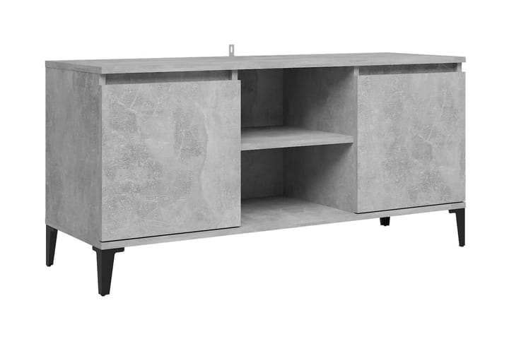 TV-bänk med metallben betonggrå 103,5x35x50 cm - Grå - Alla Möbler - Förvaring - Tv bänkar