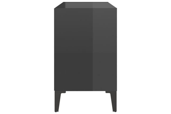 TV-bänk med metallben grå högglans 69,5x30x50 cm - Grå - Alla Möbler - Förvaring - Tv bänkar