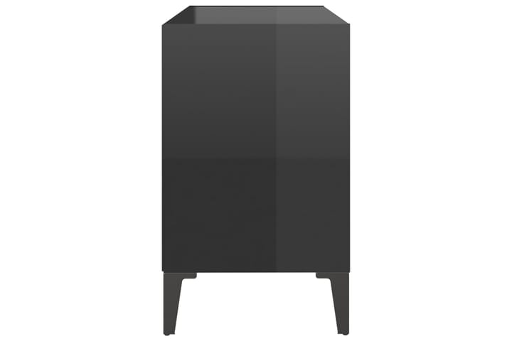 TV-bänk med metallben svart högglans 69,5x30x50 cm - Svart - Alla Möbler - Förvaring - Tv bänkar