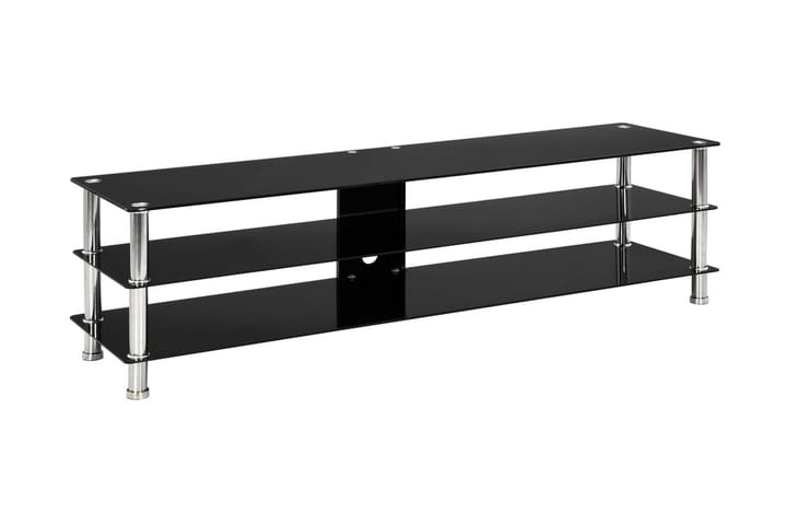 TV-bänk svart 150x40x40 cm härdat glas - Svart - Alla Möbler - Förvaring - Tv bänkar