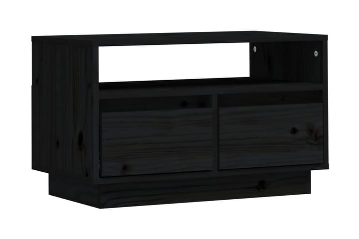 Tv-bänk svart 60x35x37 cm massiv furu - Svart - Alla Möbler - Förvaring - Tv bänkar