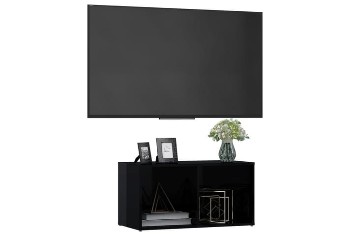 TV-bänk svart högglans 72x35x36,5 cm spånskiva - Svart - Alla Möbler - Förvaring - Tv bänkar
