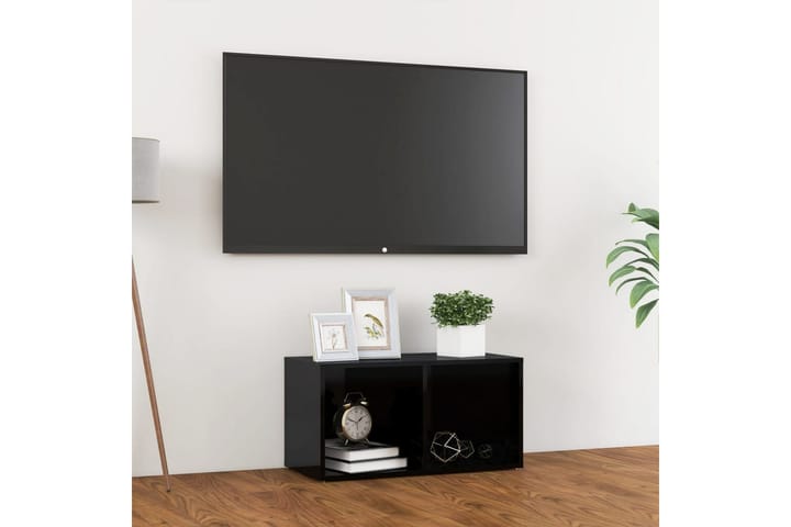 TV-bänk svart högglans 72x35x36,5 cm spånskiva - Svart - Alla Möbler - Förvaring - Tv bänkar