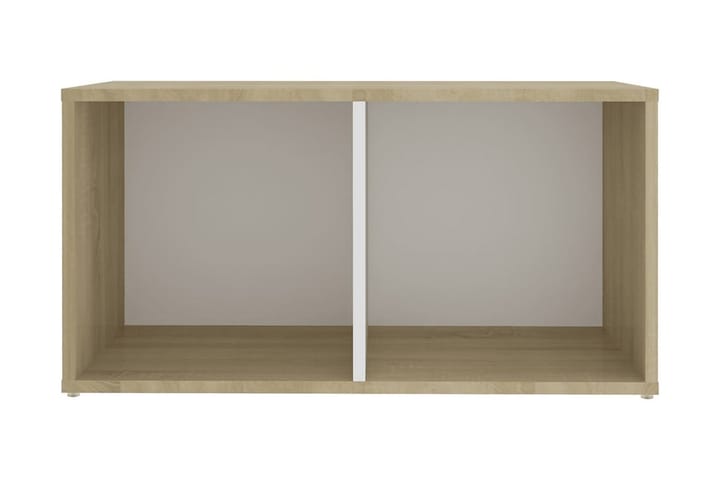 TV-bänk vit och sonoma ek 72x35x36,5 cm spånskiva - Vit - Alla Möbler - Förvaring - Tv bänkar