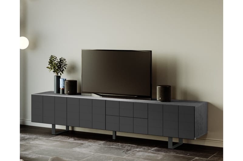 Utteros TV-Bänk 45 cm - Betong|Svart - Alla Möbler - Förvaring - Tv bänkar