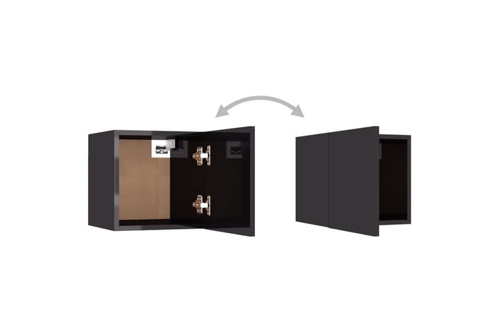 Väggmonterade tv-skåp 4 st grå högglans 30,5x30x30 cm - Grå - Alla Möbler - Förvaring - Tv bänkar