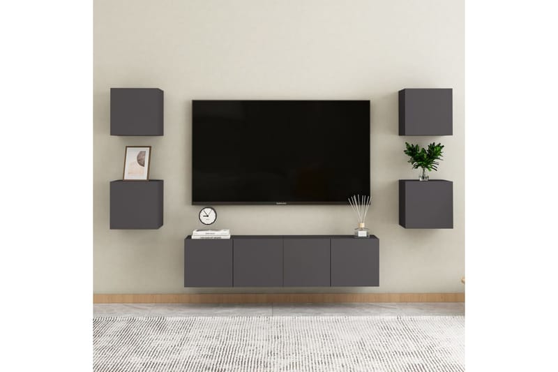 Väggmonterat tv-bänk grå 30,5x30x30 cm - Grå - Alla Möbler - Förvaring - Tv bänkar