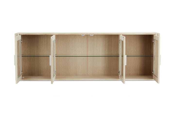 Mathis Vitrinskåp 183 cm 4 Dörrar - Ek/Vit - Alla Möbler - Förvaring - Vitrinskåp