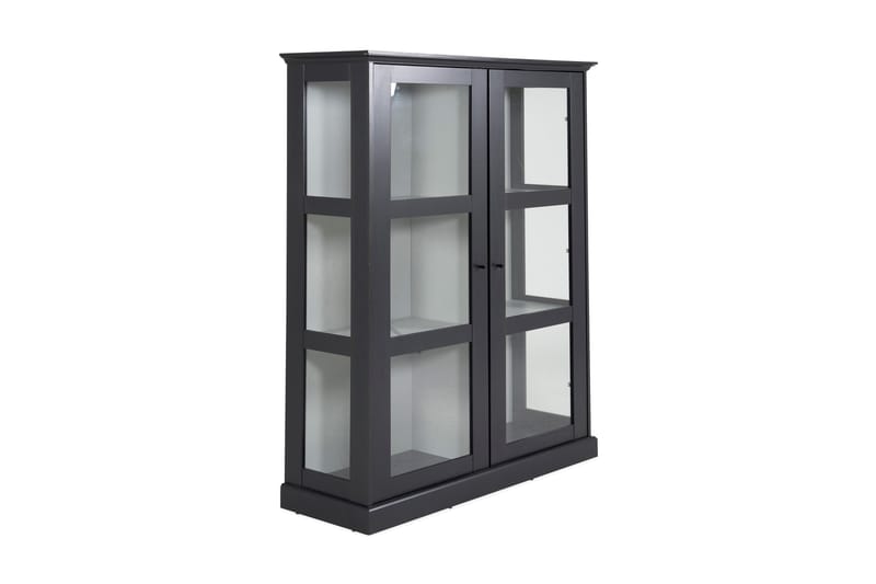 Pearly Glasskåp 153 cm Musta/Vaaleanharmaa - Alla Möbler - Förvaring - Vitrinskåp