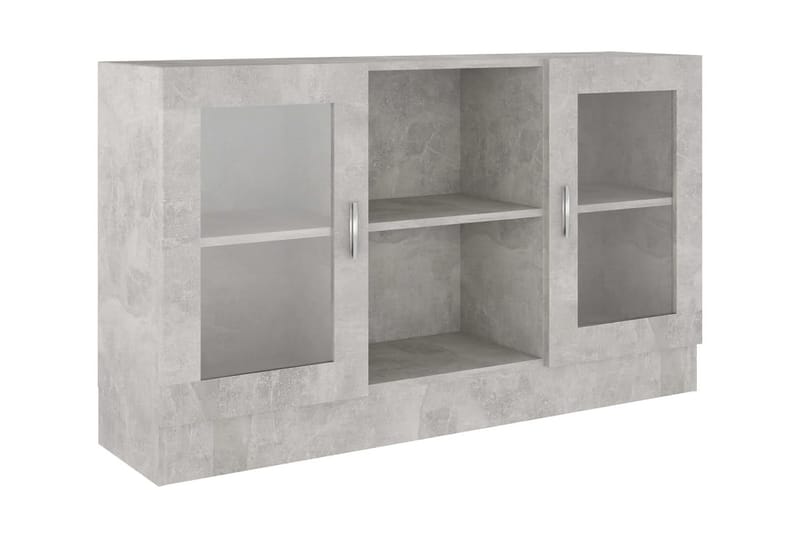 Vitrinskåp betonggrå 120x30,5x70 cm spånskiva - Grå - Alla Möbler - Förvaring - Vitrinskåp