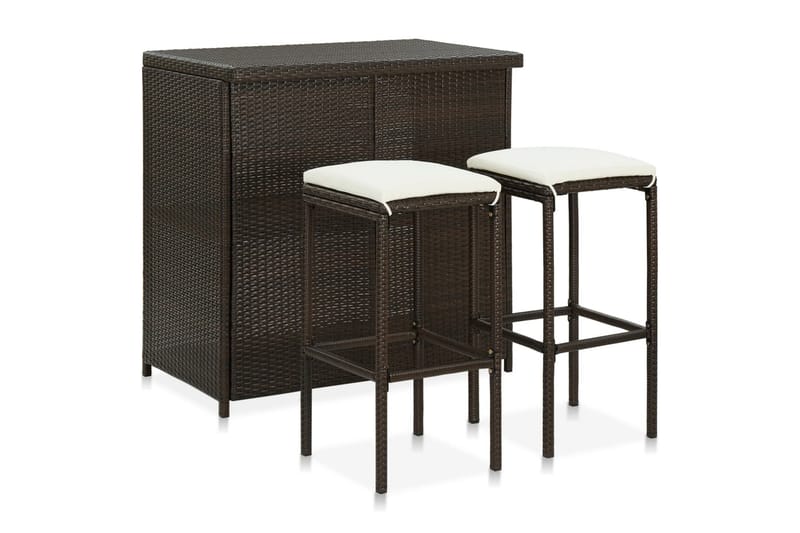 Bargrupp 3 delar konstrotting brun - Brun - Alla Möbler - Matgrupper - Matgrupper med 2 stolar