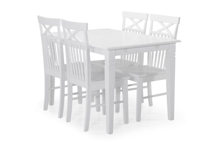 Attarp Matbord med 4 st Elina stolar - Vit - Alla Möbler - Matgrupper - Matgrupper med 4 stolar