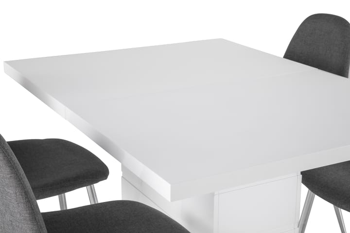Broby Matgrupp Förlängningsbar 120 med 4 Dan Stol - Vit/Svart - Alla Möbler - Matgrupper - Matgrupper med 4 stolar