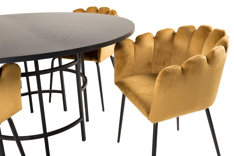 Copenhagen Matgrupp med 4 Limhamn Matstolar Gul - Furniture Fashion - Alla Möbler - Matgrupper - Matgrupper med 4 stolar