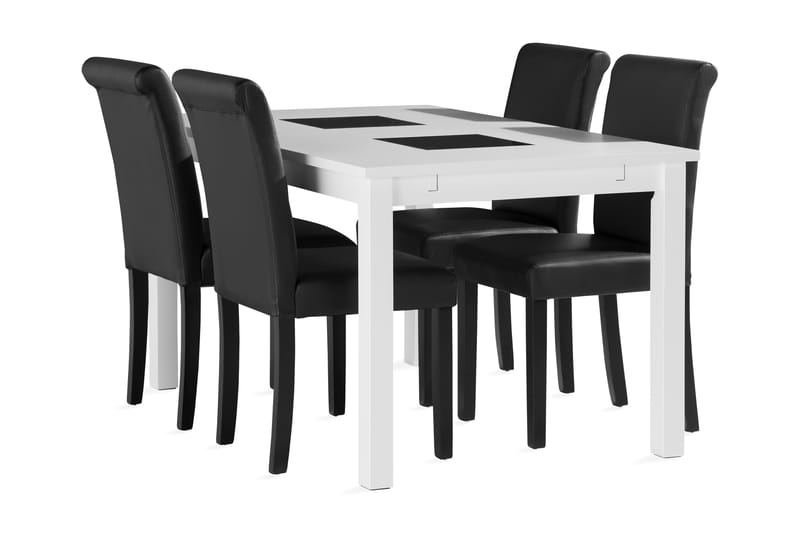 Diana Förlängningsbar Matgrupp 140 cm inkl 4 Romstarbo Stol - Vit - Alla Möbler - Matgrupper - Matgrupper med 6 stolar