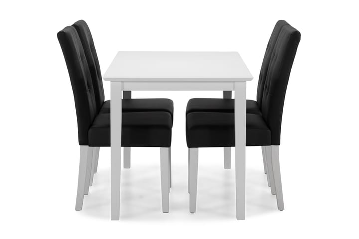 Elina Matgupp med 4 st Dala stolar - Vit/Svart PU - Alla Möbler - Matgrupper - Matgrupper med 4 stolar
