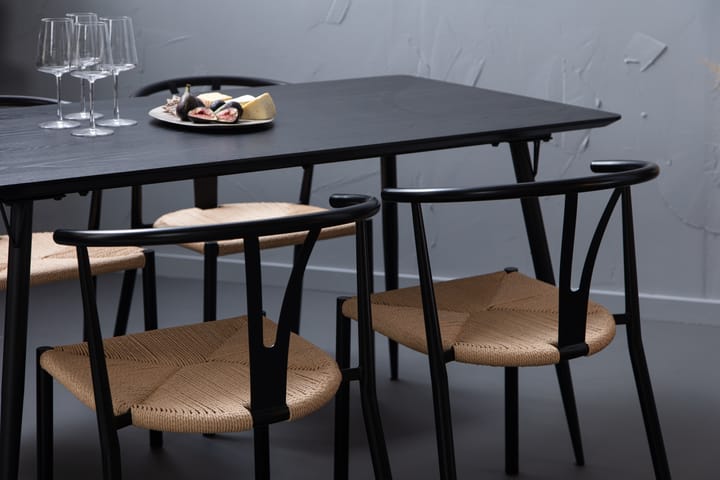 Fenny Matgrupp 140 cm med 4 Anitra Matstol Stål - Svart - Alla Möbler - Matgrupper - Matgrupper med 4 stolar