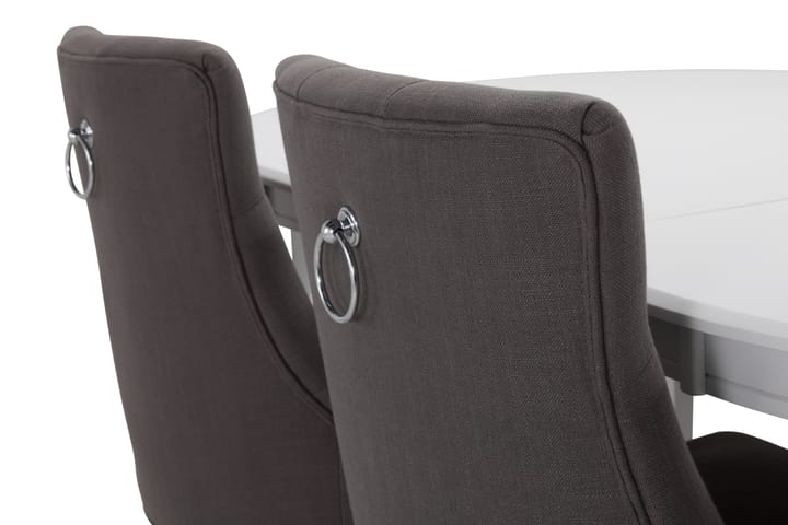 Lisa Förlängningsbart Matbord 150 cm Ovalt - Vit/Svart/Grå - Alla Möbler - Matgrupper - Matgrupper med 4 stolar