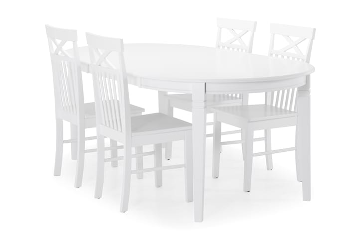 Lisa Matbord med 4 st Elina stolar - Vit - Alla Möbler - Matgrupper - Matgrupper med 4 stolar