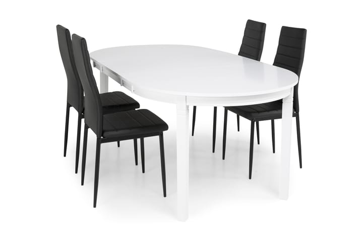 Lisa Matgrupp med 4 st Meton Stol - Vit/Svart - Alla Möbler - Matgrupper - Matgrupper med 4 stolar