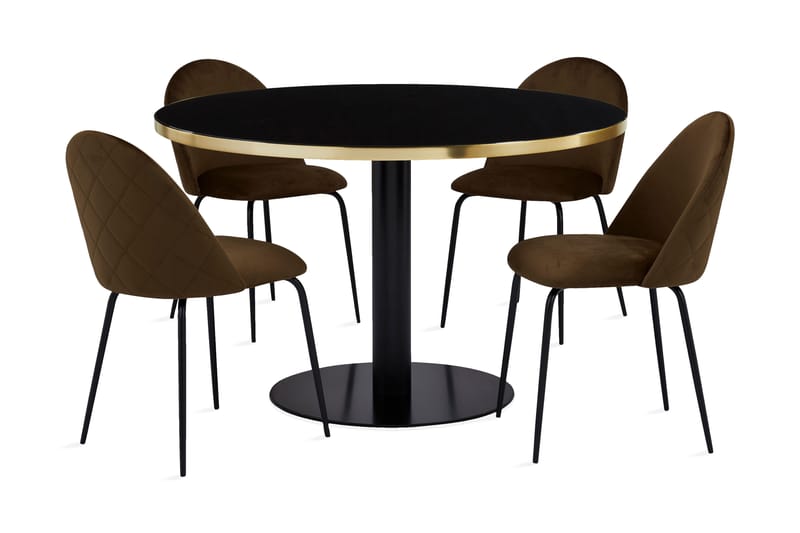 Madie Matbord med 4 Singild Köksstol - Svart - Alla Möbler - Matgrupper - Matgrupper med 4 stolar