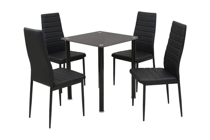 Matbord och stolar fem delar svart - Svart - Alla Möbler - Matgrupper - Matgrupper med 4 stolar